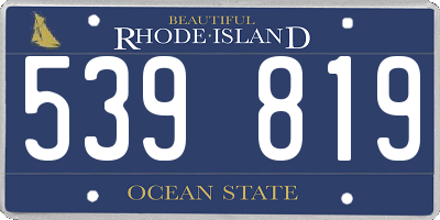 RI license plate 539819