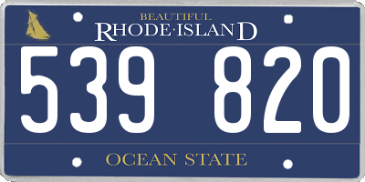 RI license plate 539820