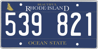 RI license plate 539821