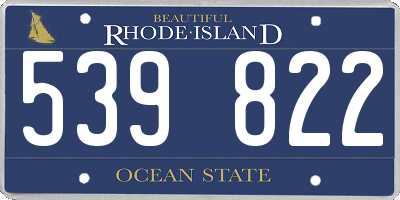 RI license plate 539822