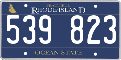 RI license plate 539823