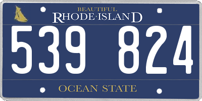 RI license plate 539824