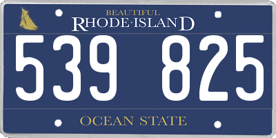 RI license plate 539825