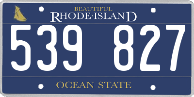 RI license plate 539827