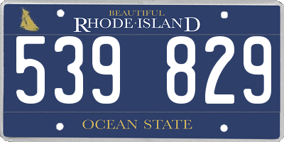 RI license plate 539829