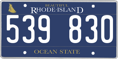 RI license plate 539830