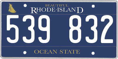 RI license plate 539832