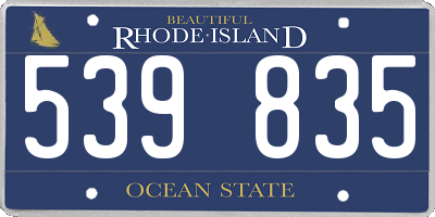 RI license plate 539835