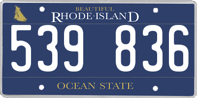 RI license plate 539836