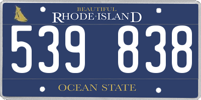 RI license plate 539838