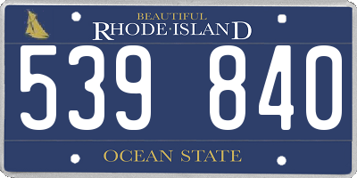 RI license plate 539840