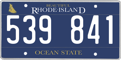 RI license plate 539841