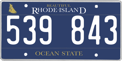 RI license plate 539843