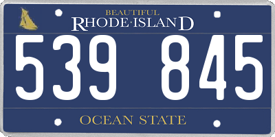 RI license plate 539845