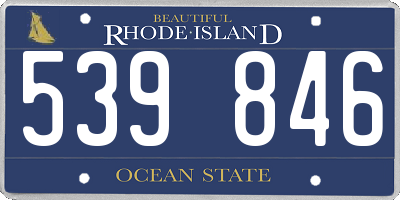 RI license plate 539846