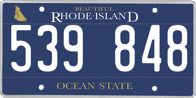 RI license plate 539848