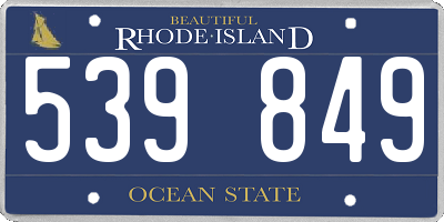 RI license plate 539849