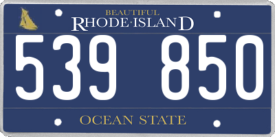 RI license plate 539850