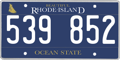 RI license plate 539852
