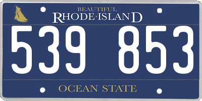 RI license plate 539853