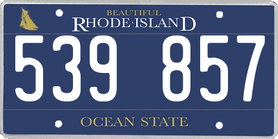RI license plate 539857