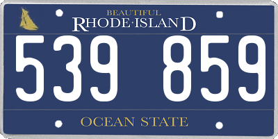 RI license plate 539859