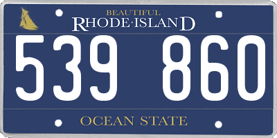 RI license plate 539860
