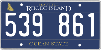 RI license plate 539861