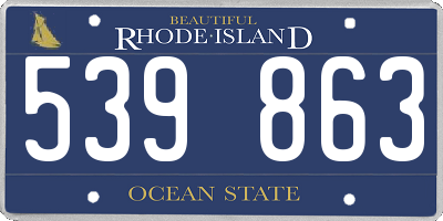 RI license plate 539863