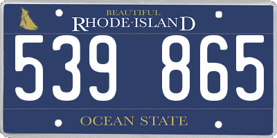 RI license plate 539865