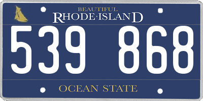 RI license plate 539868