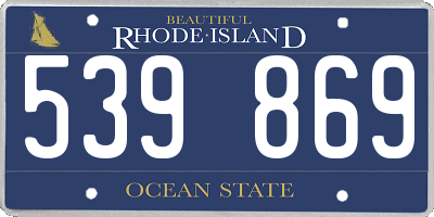RI license plate 539869