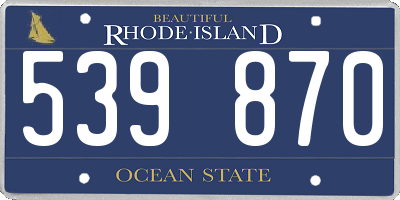 RI license plate 539870