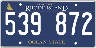 RI license plate 539872
