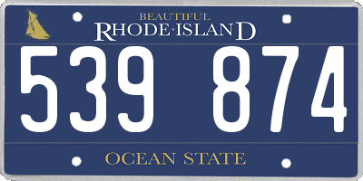 RI license plate 539874