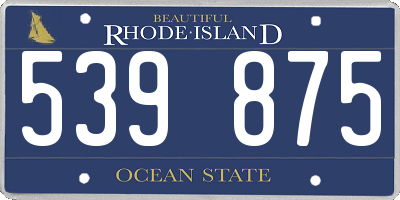 RI license plate 539875