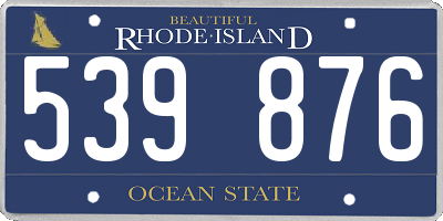RI license plate 539876