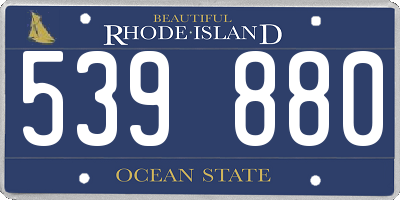 RI license plate 539880