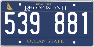 RI license plate 539881