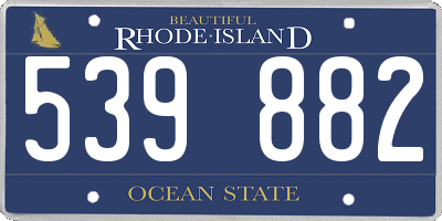 RI license plate 539882