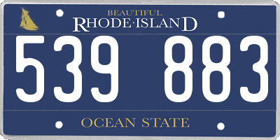 RI license plate 539883