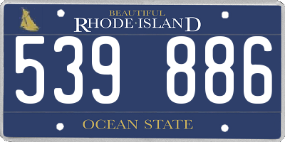 RI license plate 539886