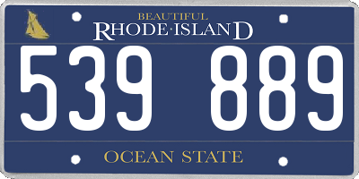 RI license plate 539889
