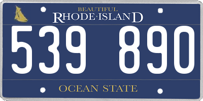 RI license plate 539890