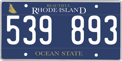 RI license plate 539893