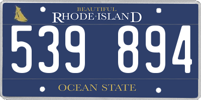 RI license plate 539894