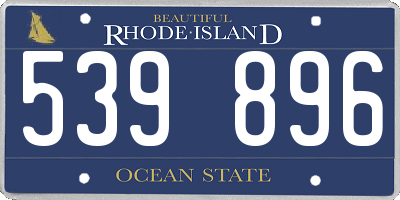 RI license plate 539896