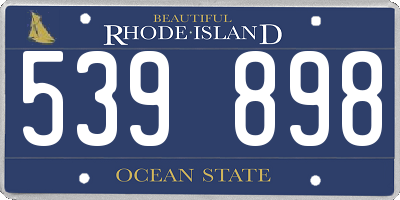 RI license plate 539898