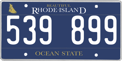 RI license plate 539899