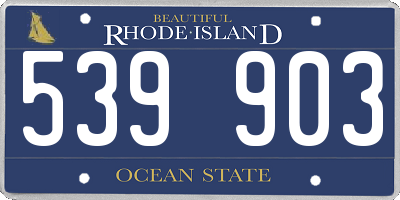 RI license plate 539903